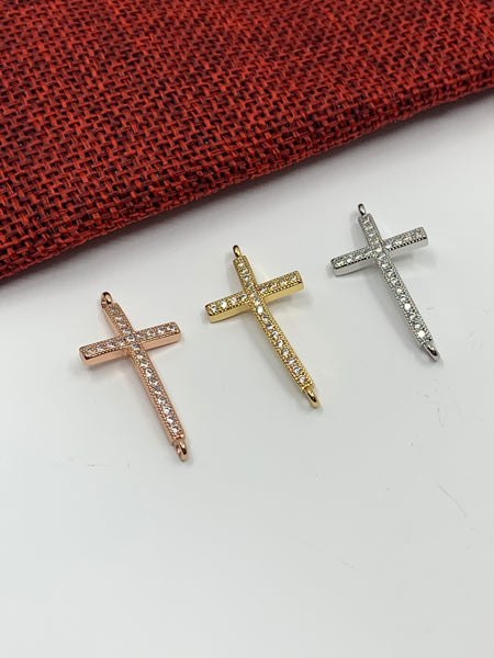 Cross CZ Gold/ Silver/ Rose gold Cross Connector
