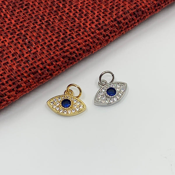 Gold/ Silver CZ Evil Eye with Clear Stones