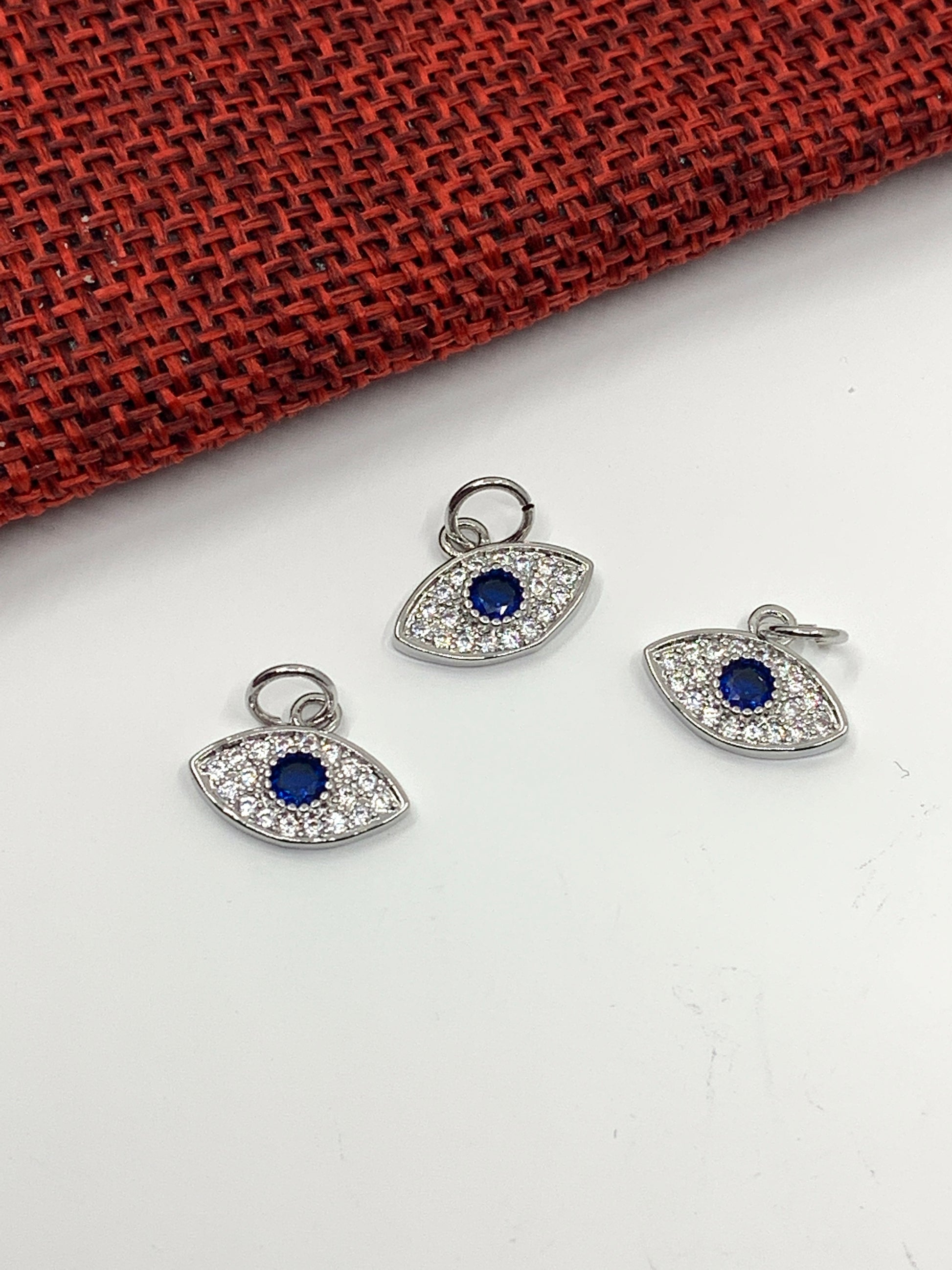 Gold/ Silver CZ Evil Eye with Clear Stones