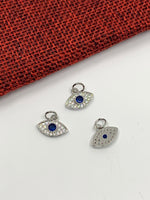 Gold/ Silver CZ Evil Eye with Clear Stones