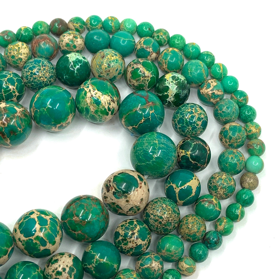 10mm Imperial Sediment Green Bead | Bellaire Wholesale