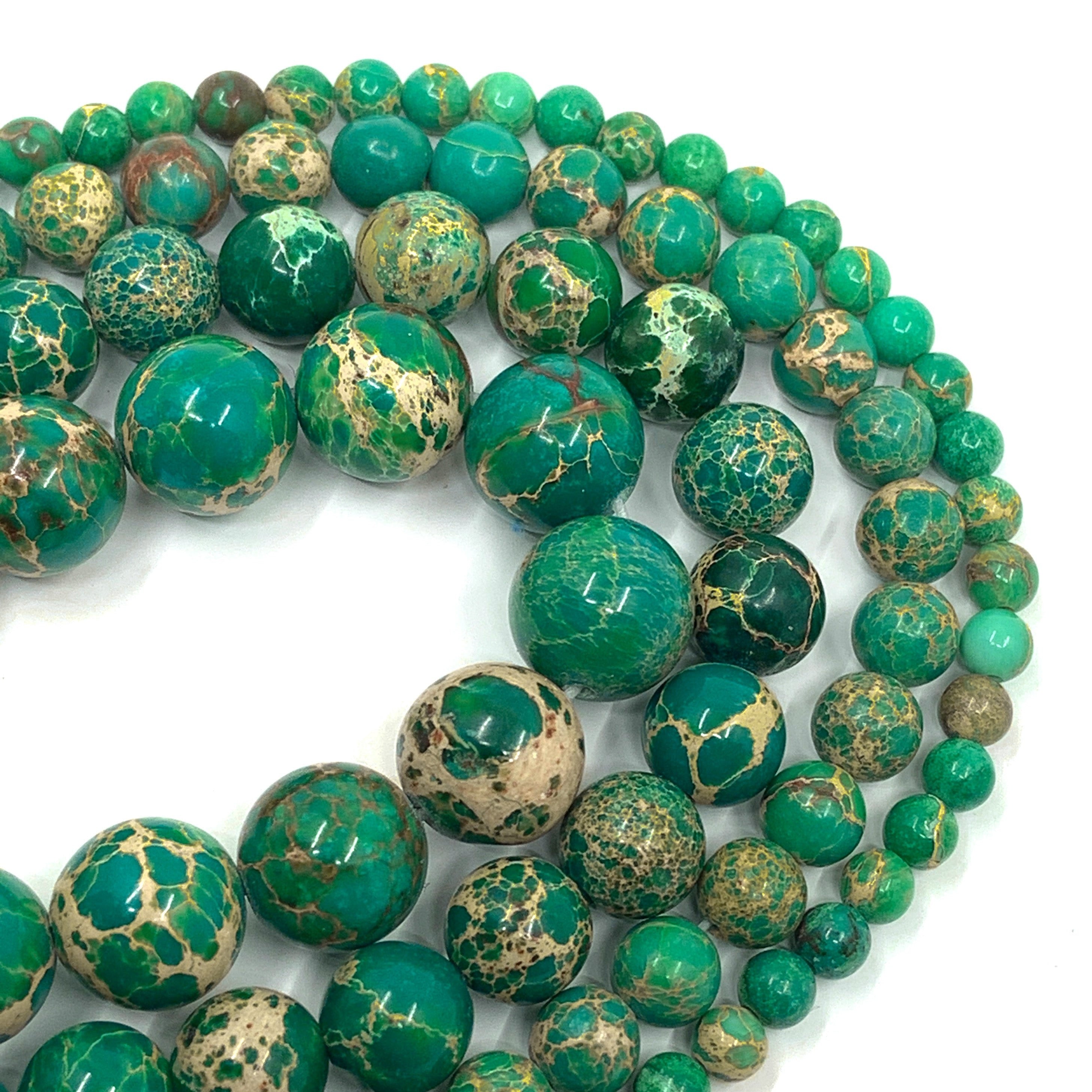 10mm Imperial Sediment Green Bead | Bellaire Wholesale