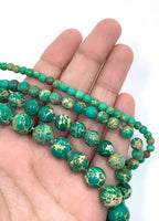 10mm Imperial Sediment Green Bead | Bellaire Wholesale