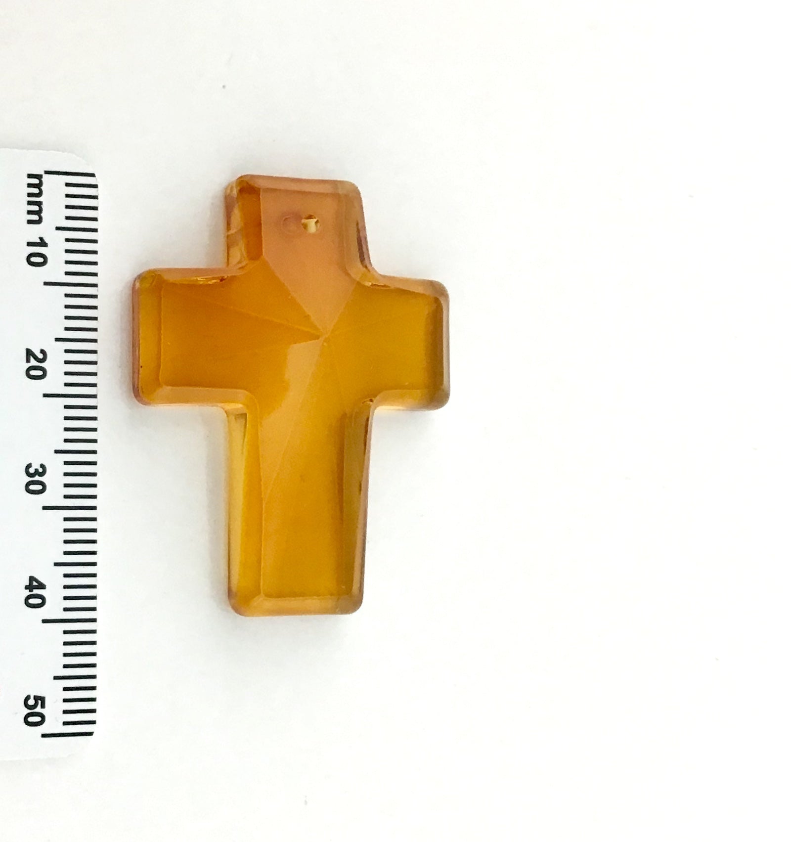 2 Glass Cross Pendant, Golden Shadow | Bellaire Wholesale