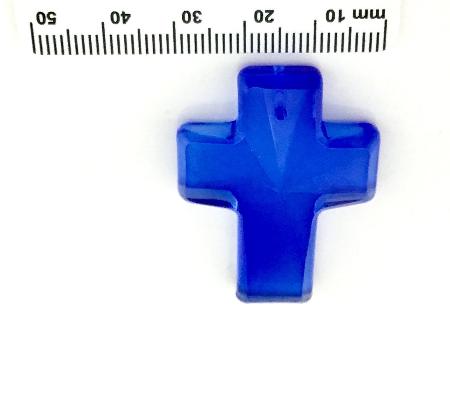 2 Glass Cross Pendant, Blue | Bellaire Wholesale
