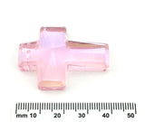 2 Glass Cross Pendant, Rosaline Pink | Bellaire Wholesale
