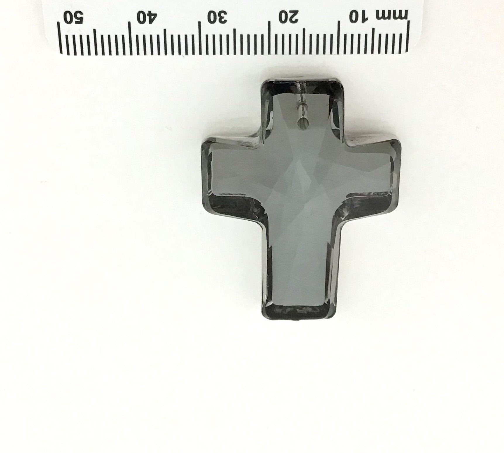 2 Glass Cross Pendant, Silver Night Grey | Bellaire Wholesale