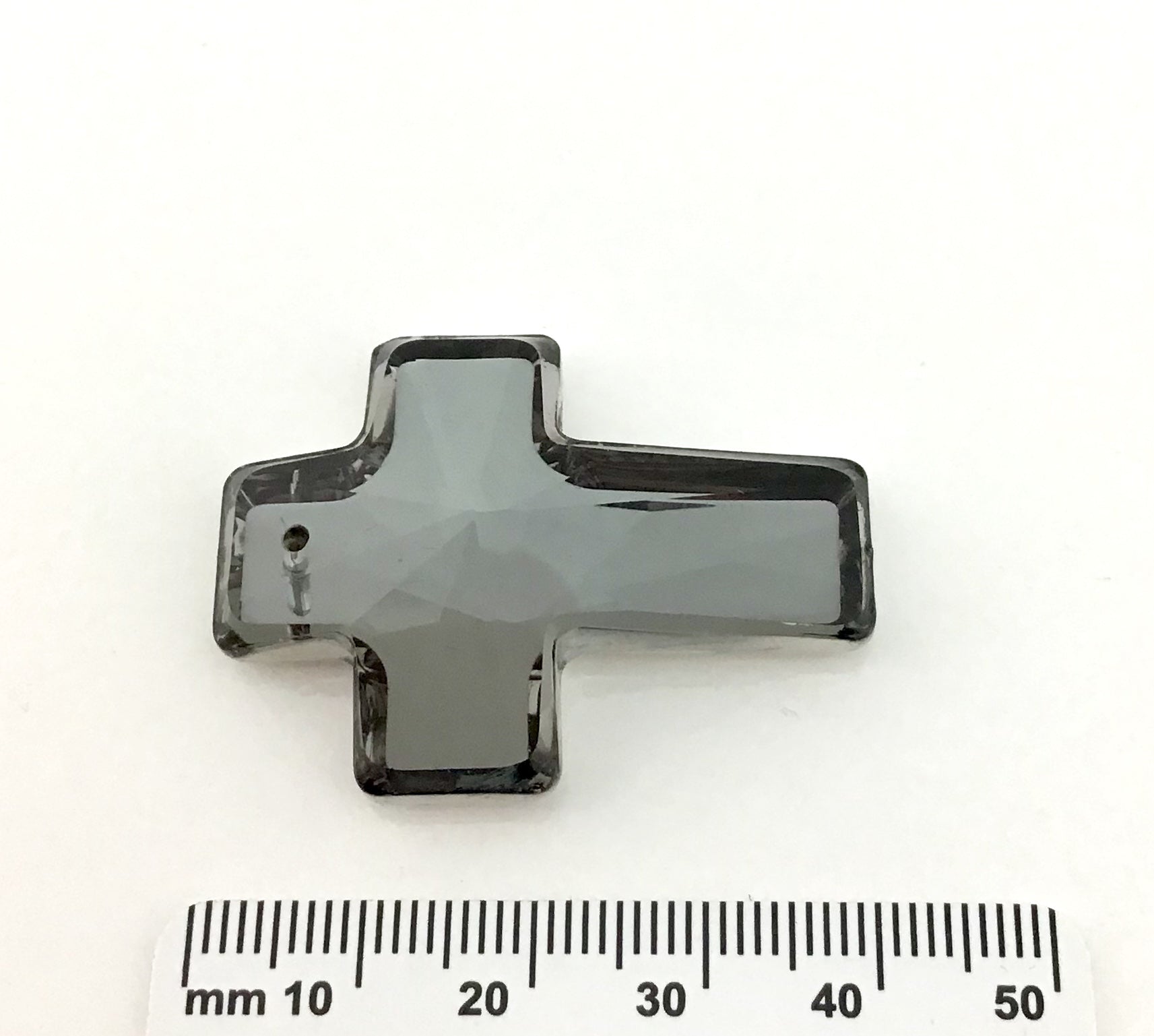 2 Glass Cross Pendant, Silver Night Grey | Bellaire Wholesale