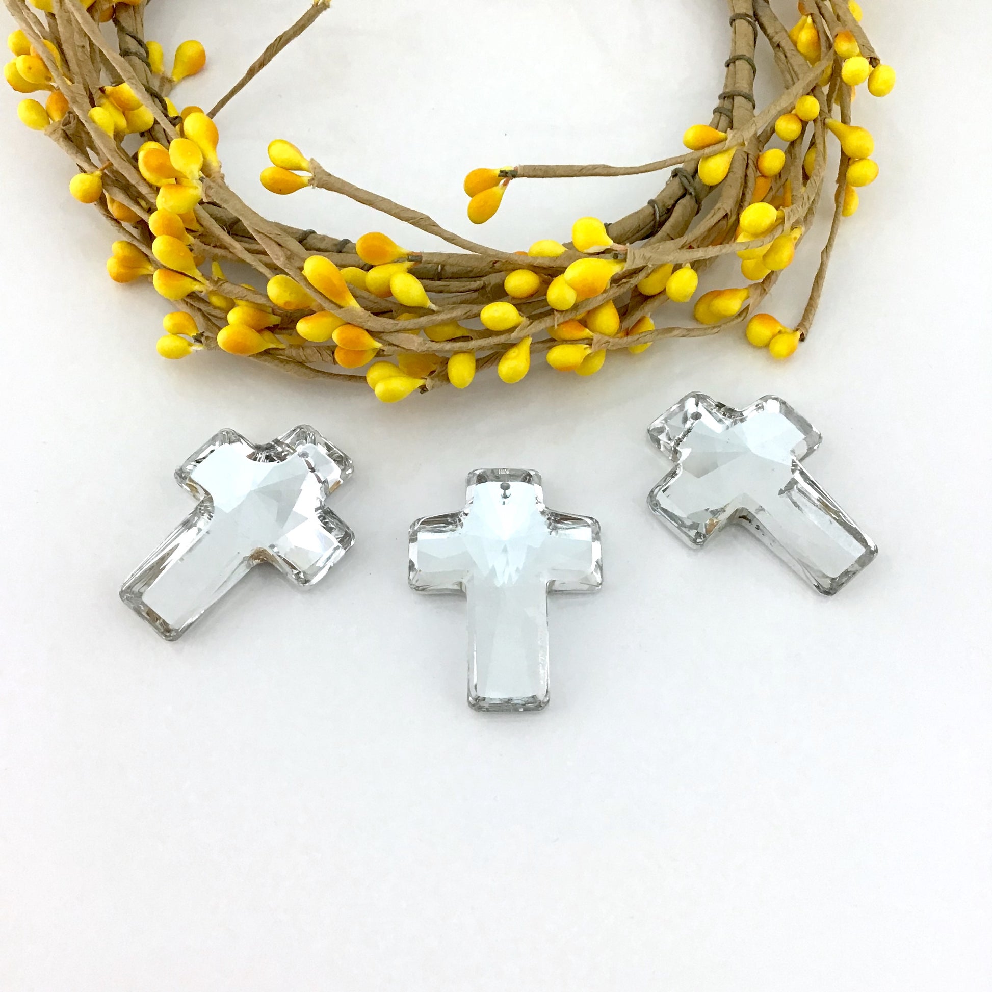 2 Glass Cross Pendant, Silver Argentia | Bellaire Wholesale