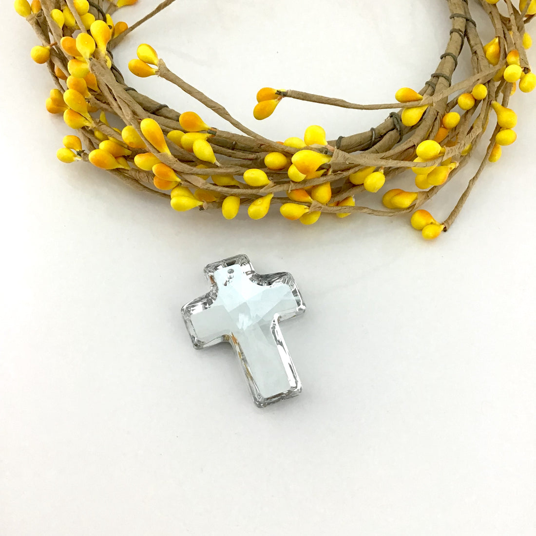 2 Glass Cross Pendant, Silver Argentia | Bellaire Wholesale