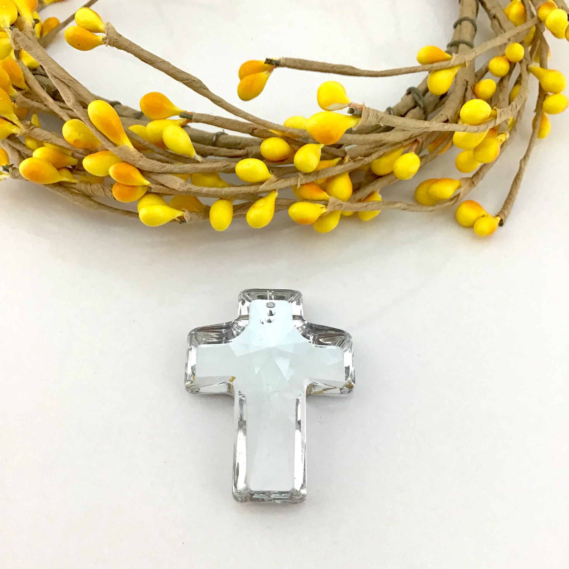 2 Glass Cross Pendant, Silver Argentia | Bellaire Wholesale