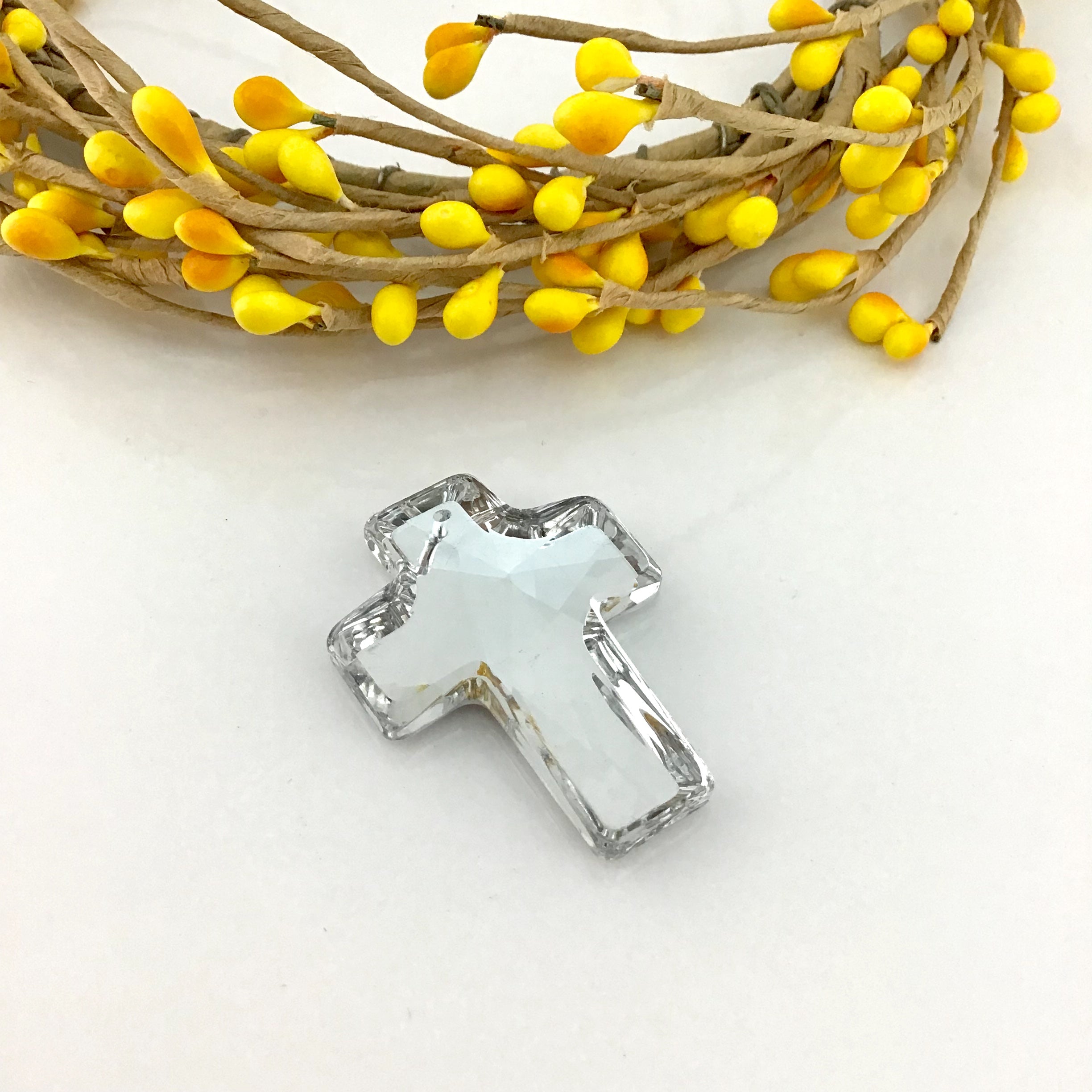 2 Glass Cross Pendant, Silver Argentia | Bellaire Wholesale