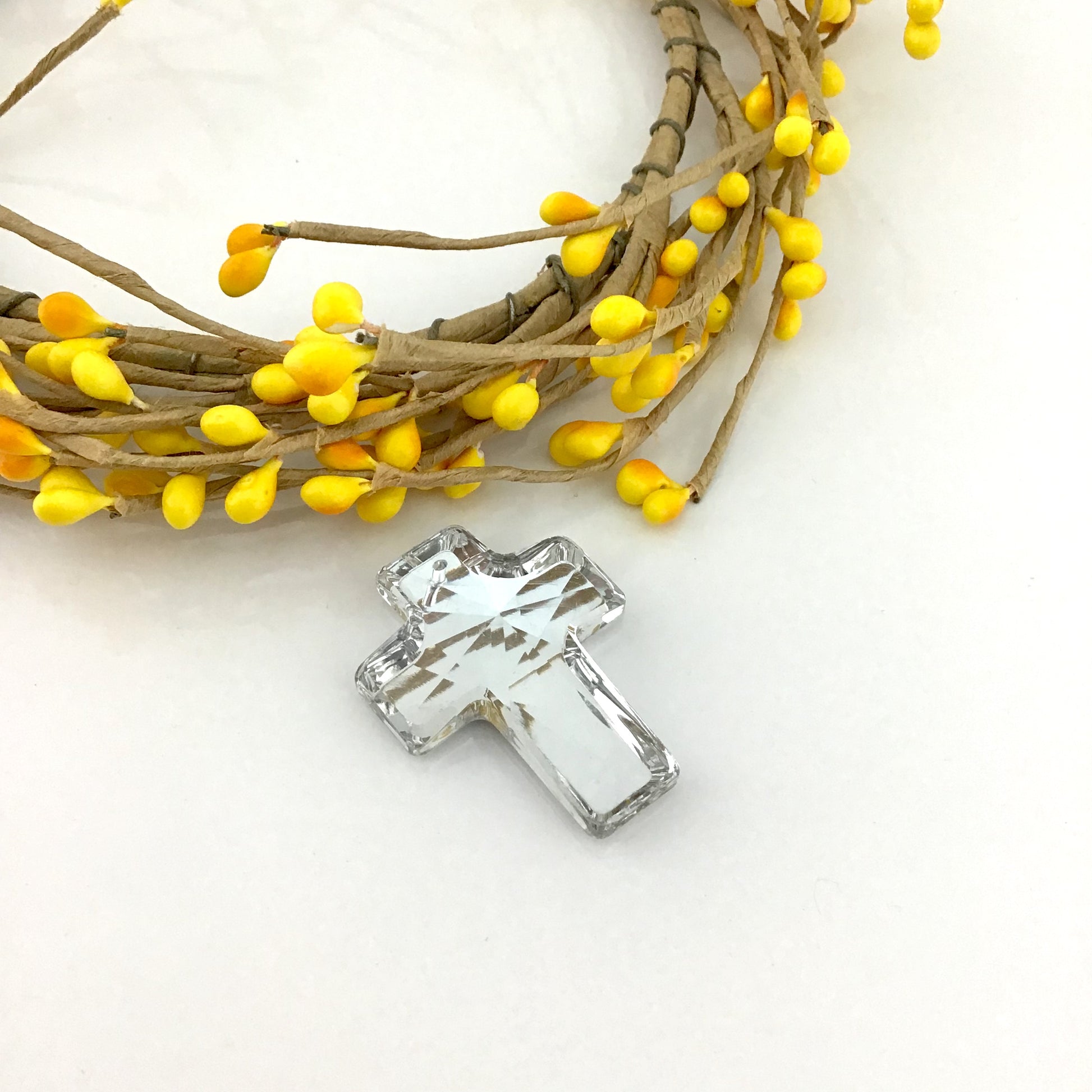 2 Glass Cross Pendant, Silver Argentia | Bellaire Wholesale