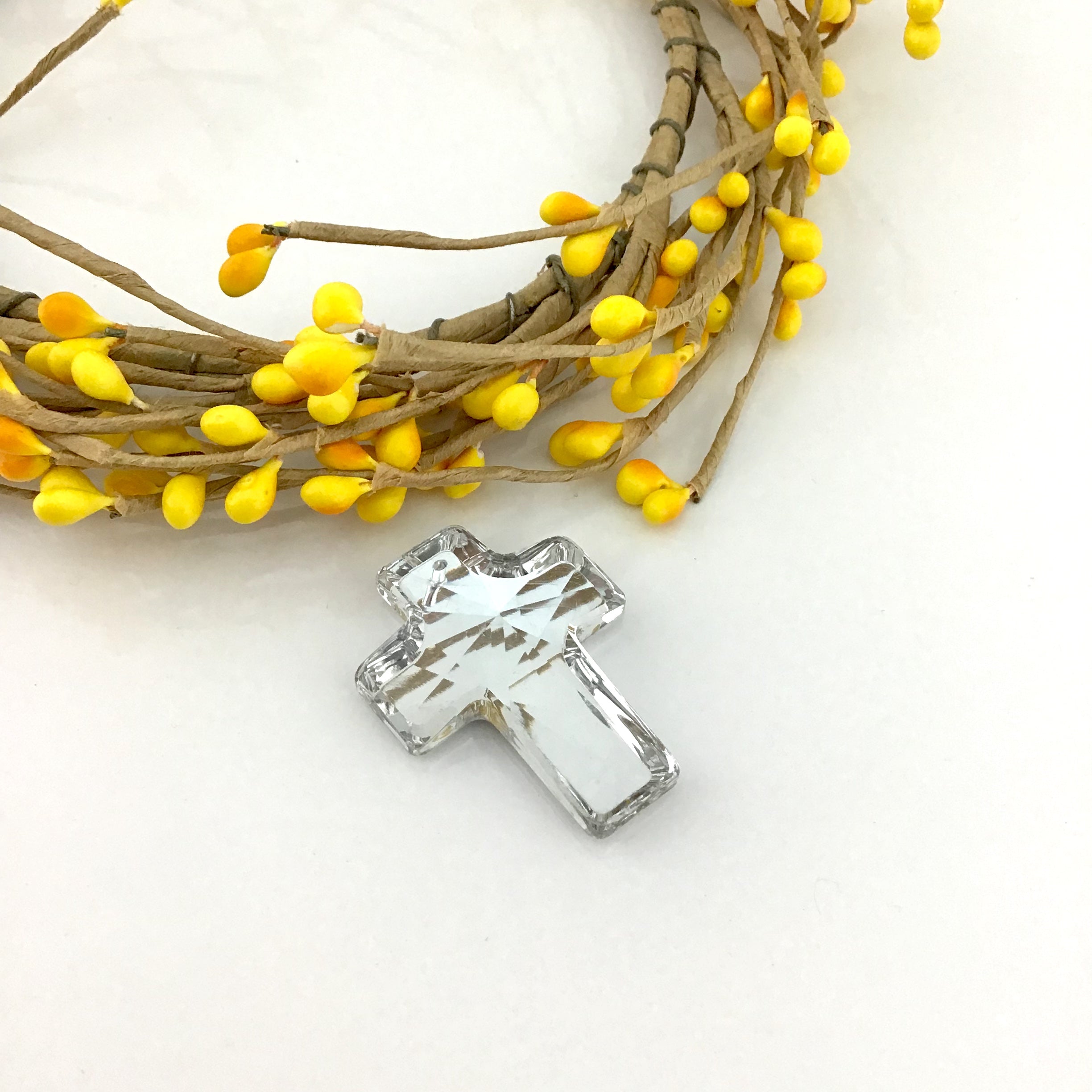 2 Glass Cross Pendant, Silver Argentia | Bellaire Wholesale
