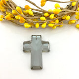 2 Glass Cross Pendant, Silver Shade | Bellaire Wholesale