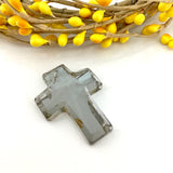 2 Glass Cross Pendant, Silver Shade | Bellaire Wholesale