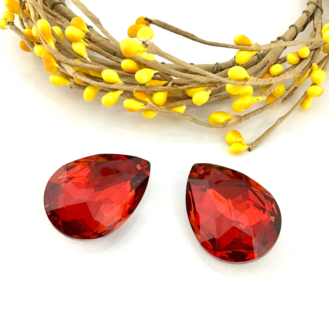 Glass Teardrop Pendant, Siam Red | Bellaire Wholesale