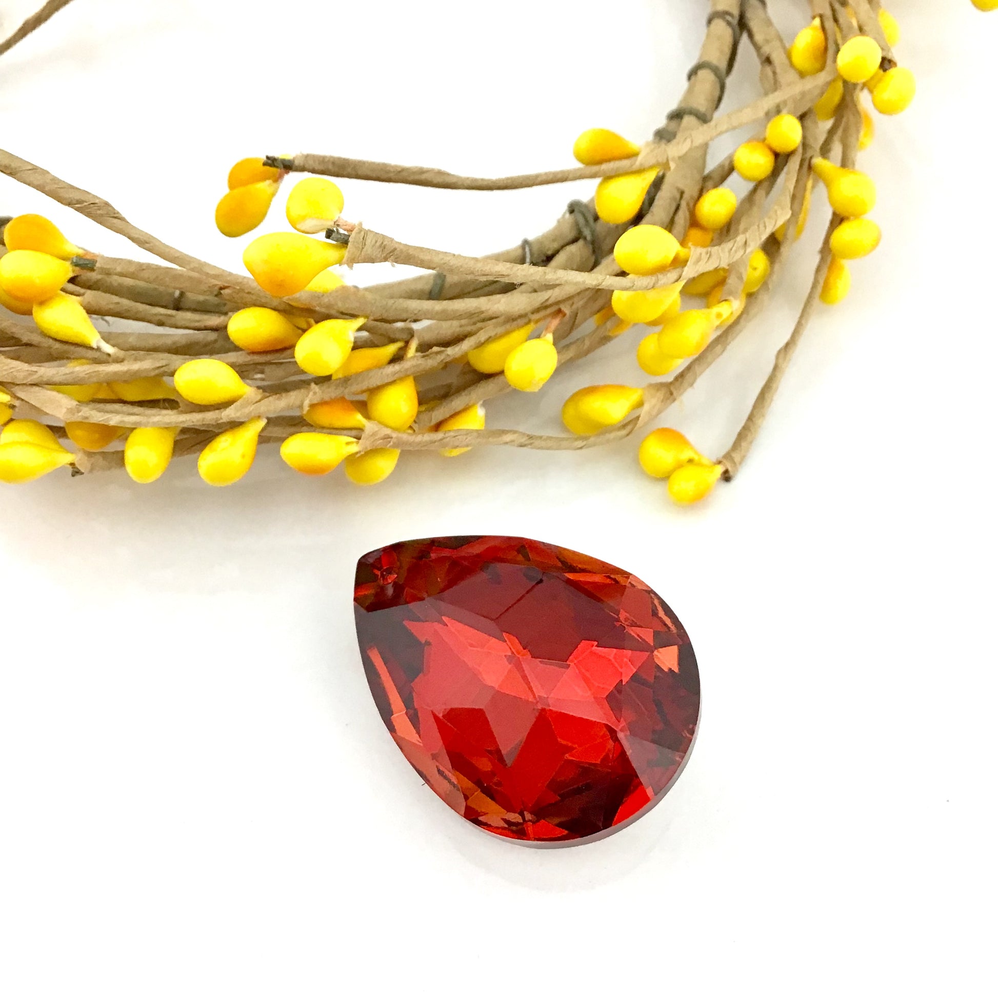 Glass Teardrop Pendant, Siam Red | Bellaire Wholesale