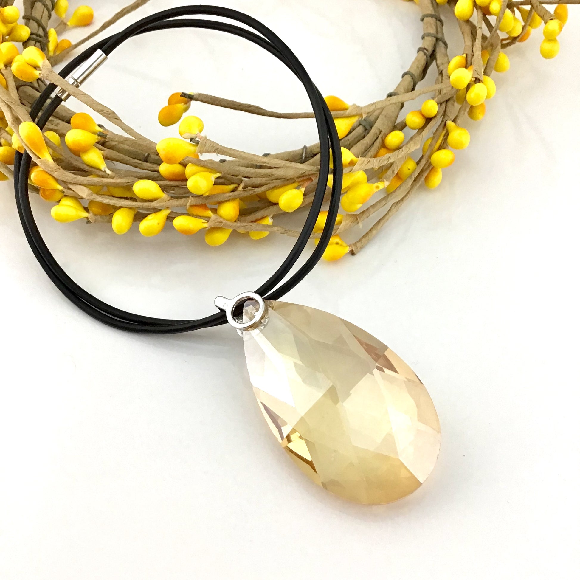 Glass Teardrop Pendant, Golden Shadow | Bellaire Wholesale