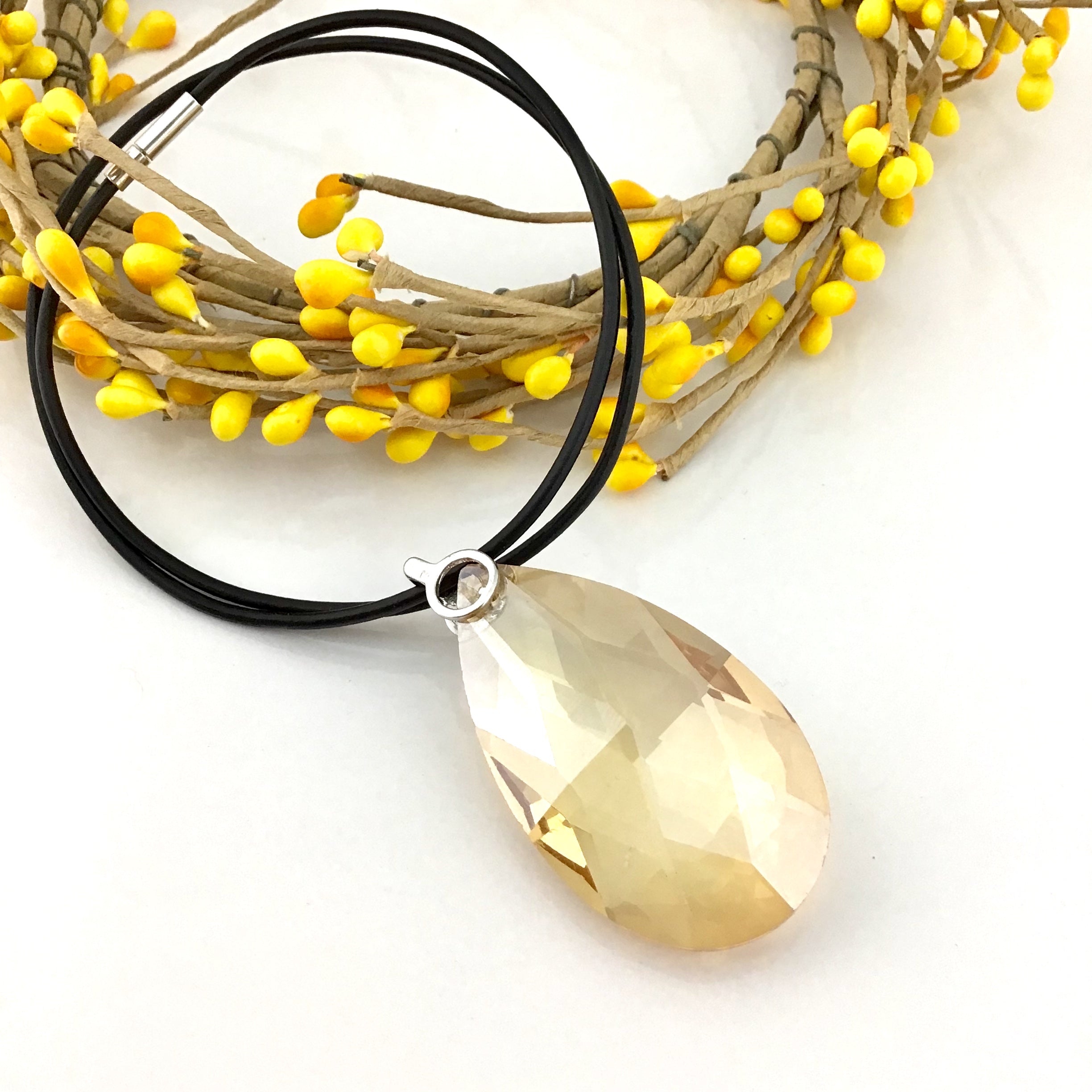 Glass Teardrop Pendant, Golden Shadow | Bellaire Wholesale