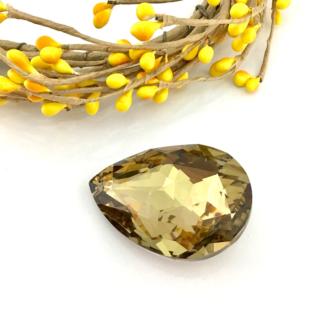 Glass Teardrop Pendant, Topaz | Bellaire Wholesale