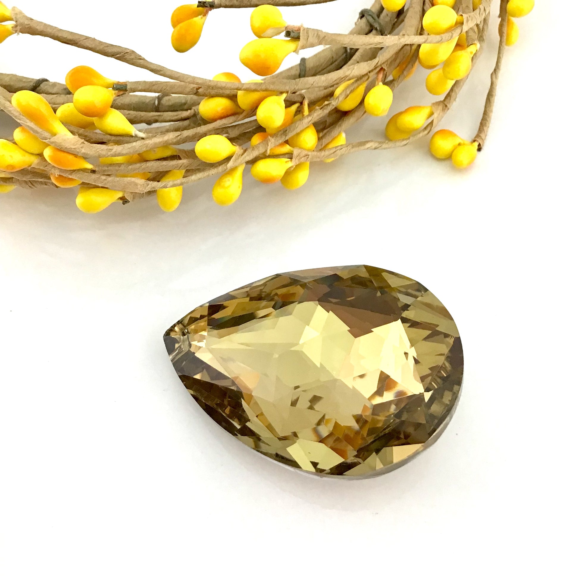 Glass Teardrop Pendant, Topaz | Bellaire Wholesale
