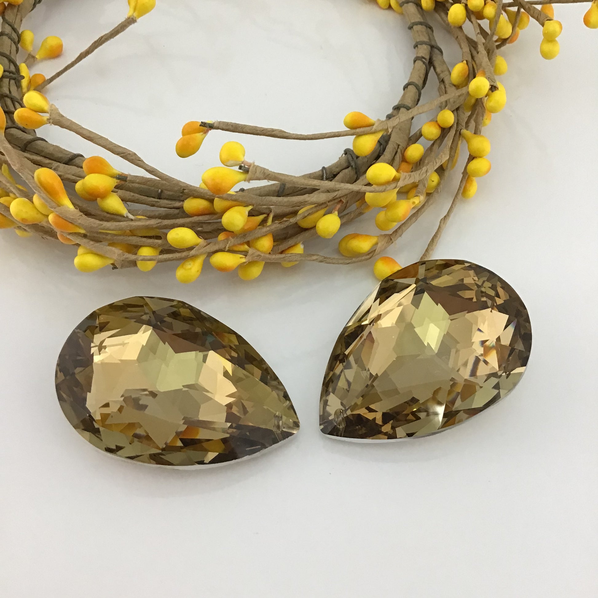 Glass Teardrop Pendant, Topaz | Bellaire Wholesale