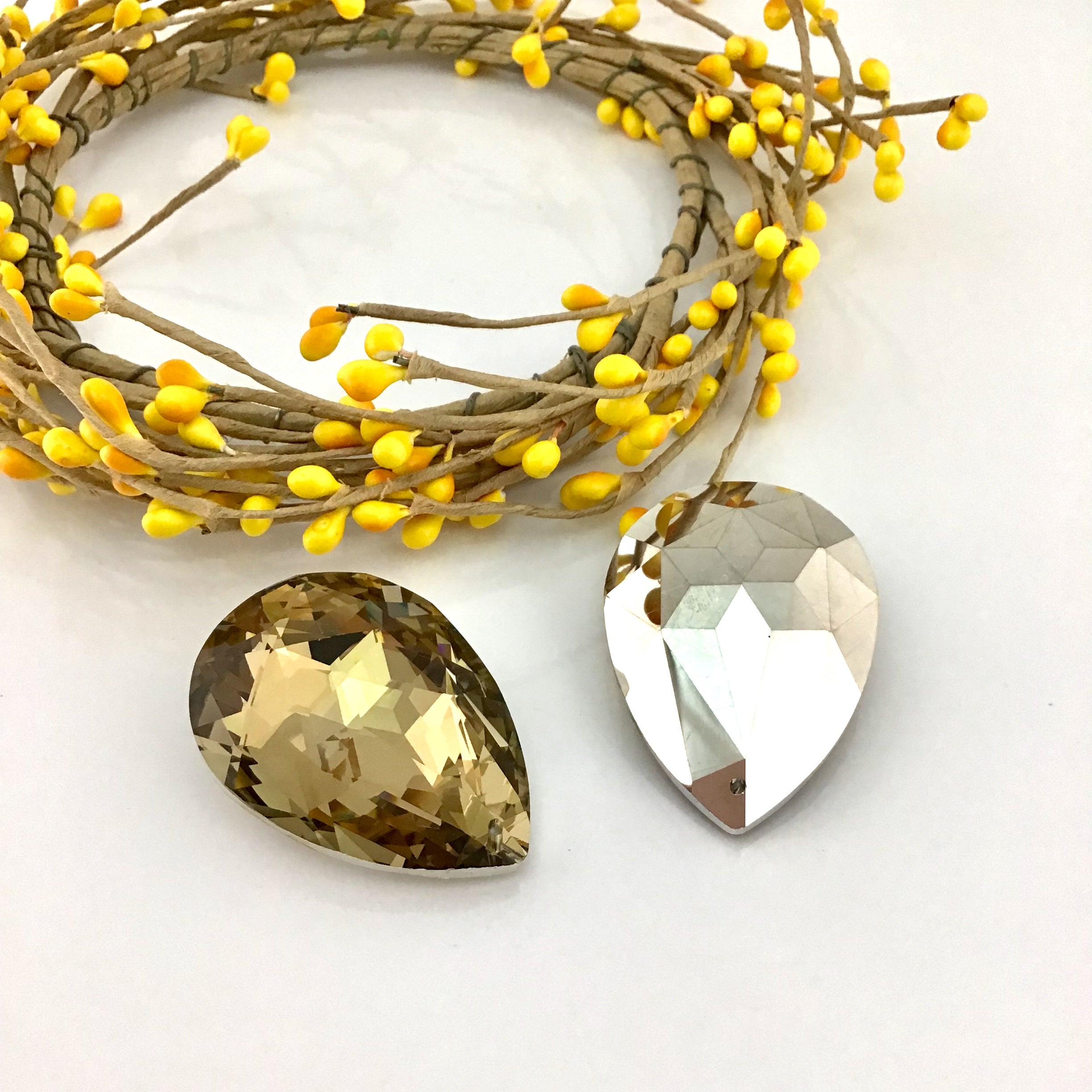 Glass Teardrop Pendant, Topaz | Bellaire Wholesale