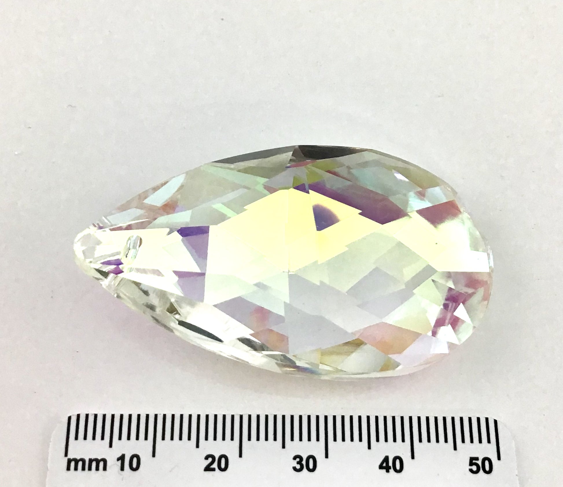 Glass Teardrop Pendant, Clear AB | Bellaire Wholesale