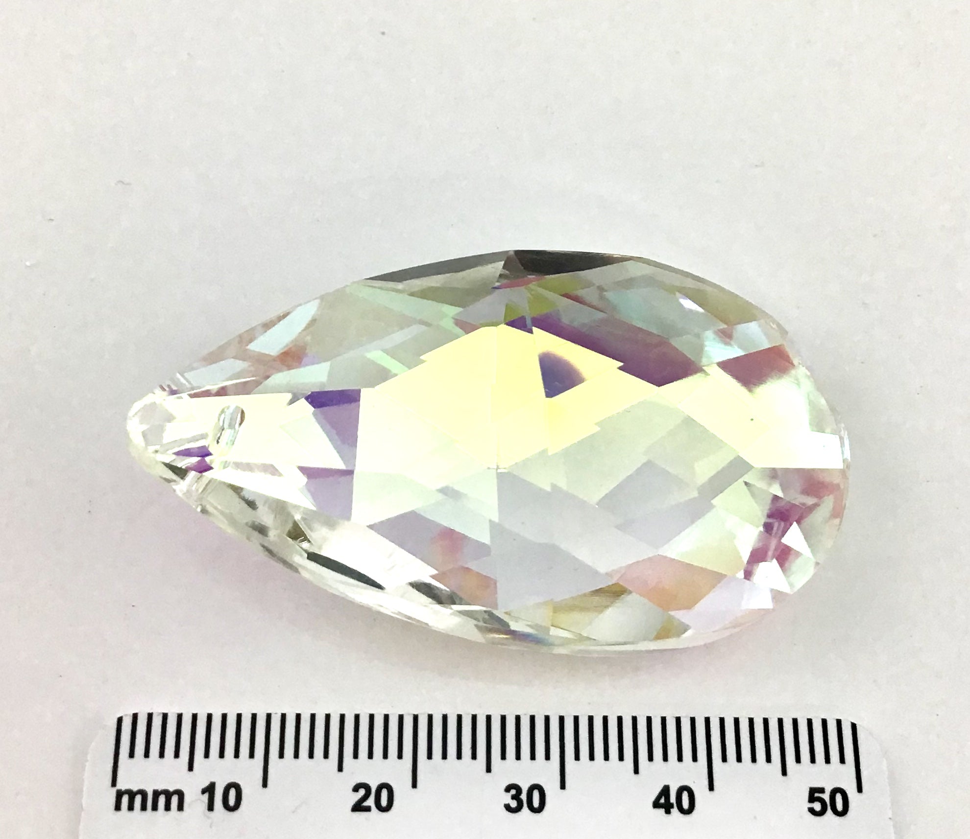 Glass Teardrop Pendant, Clear AB | Bellaire Wholesale