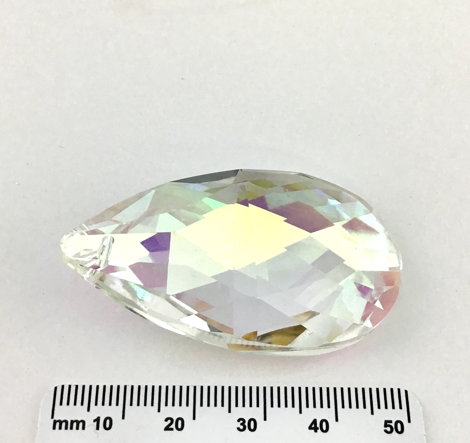 Glass Teardrop Pendant, Clear AB | Bellaire Wholesale