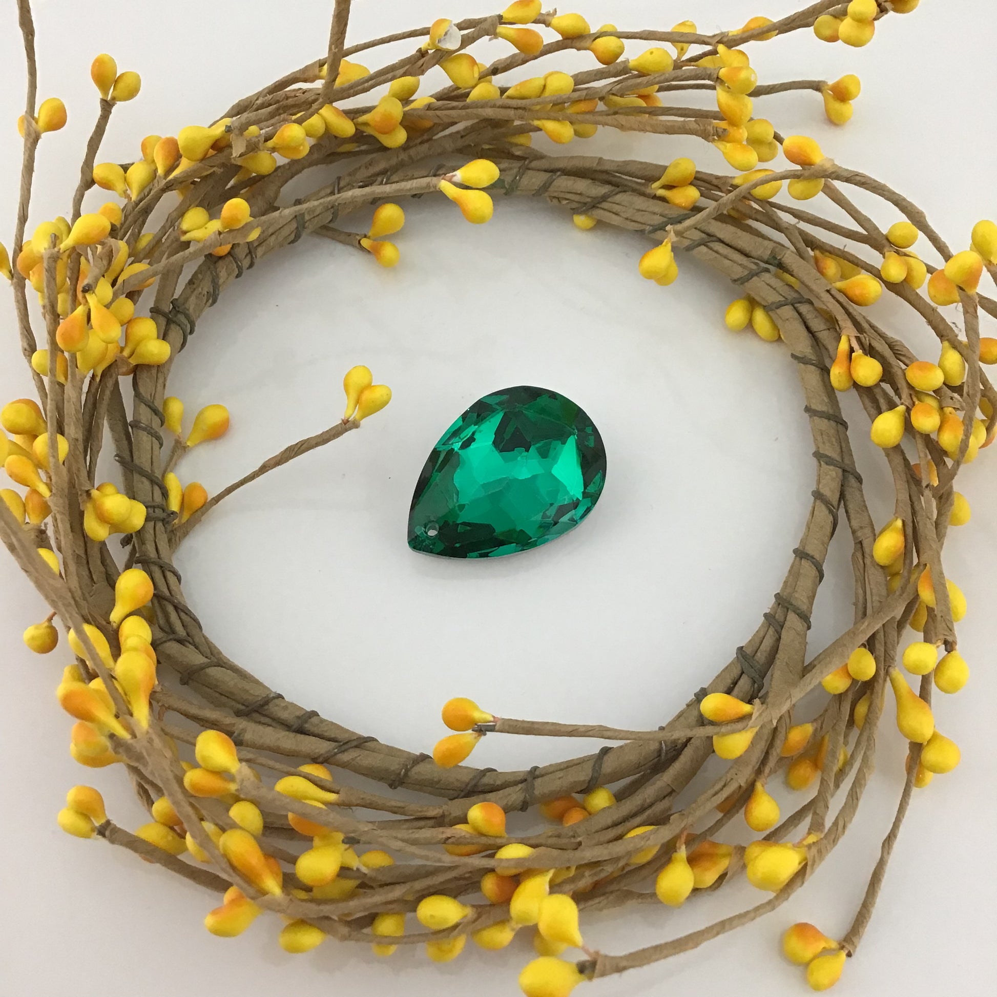 Glass Teardrop Pendant, Emerald Green | Bellaire Wholesale