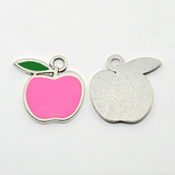 Alloy Pink Apple Charm, Enamel Charm | Bellaire Wholesale