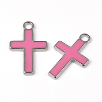 Alloy Pink Enamel Cross Charm | Bellaire Wholesale