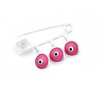Sterling Silver Pink Evil Eye Safety Pin | Bellaire Wholesale