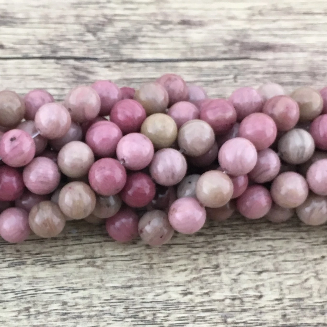 8mm Pink Petrified Wood Bead | Bellaire Wholesale