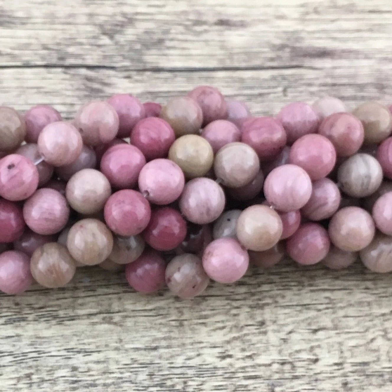 12mm Pink Petrified Wood Bead | Bellaire Wholesale