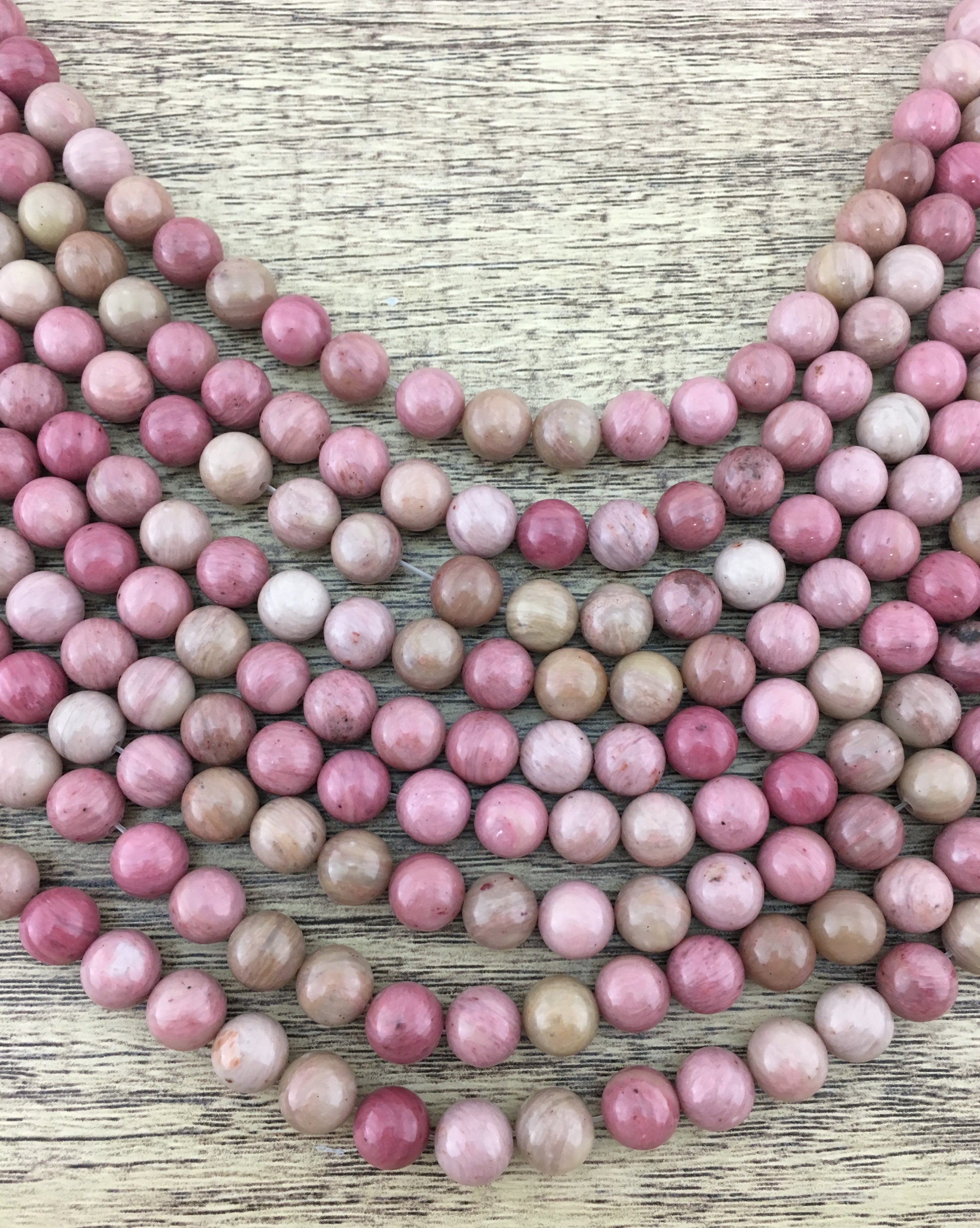 8mm Pink Petrified Wood Bead | Bellaire Wholesale