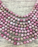 10mm Pink Petrified Wood Bead | Bellaire Wholesale