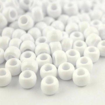 Plastic Beads, 4X6 Pony Beads, White | Bellaire Wholesale