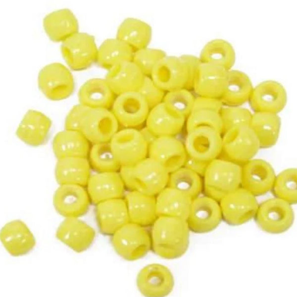Plastic Beads, 4X6 Pony Beads, Yellow | Bellaire Wholesale
