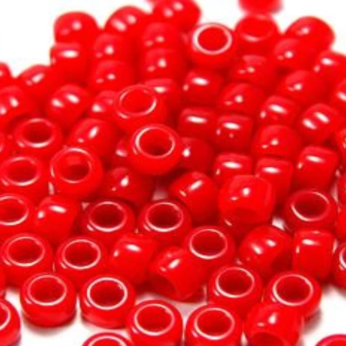 Plastic Beads, 4X6 Pony Beads, Red | Bellaire Wholesale