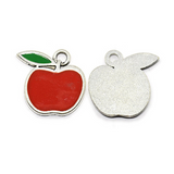 Alloy Red Apple Charm, Enamel Charm | Bellaire Wholesale