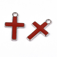 Alloy Red Enamel Cross Charm | Bellaire Wholesale