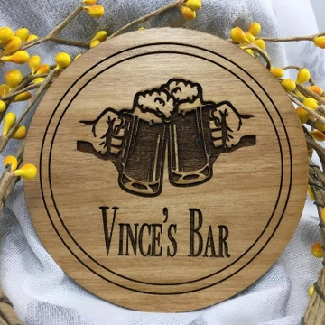 Round Coaster Laser Engraved Wood Charm | Bellaire Wholesale