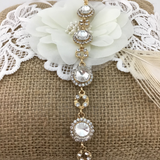 Crystal Round Shape Gold Bridal Bracelet | Bellaire Wholesale