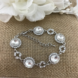 Crystal Round Shape Silver Bridal Bracelet | Bellaire Wholesale