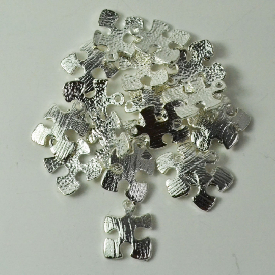 Silver Autism Puzzle Charm | Bellaire Wholesale