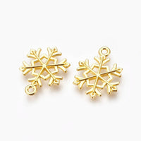 Gold and Antique Gold Alloy Snowflake Charm | Bellaire Wholesale