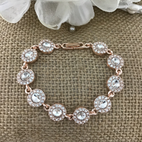 Stunning Round Shape Rose Gold Bridal Bracelet | Bellaire Wholesale